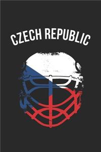 Czech Republic Flag Hockey Helmet - Gift for Hockey Player - Czech Republic Hockey Notebook - Hockey Diary