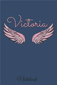 Victoria Notebook: A beautiful personalized angel wings soft cover notebook with 100 lined pages in 6x9 inch format. Personal Diary Personalized Journal Customized Jou