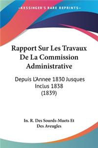 Rapport Sur Les Travaux De La Commission Administrative