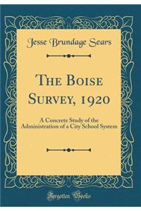 The Boise Survey, 1920: A Concrete Study of the Administration of a City School System (Classic Reprint)