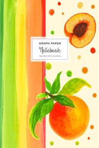 Square Grid Journal - Graph Paper Notebook - Watercolor Peaches: Soft Cover, Large 8.5 X 11