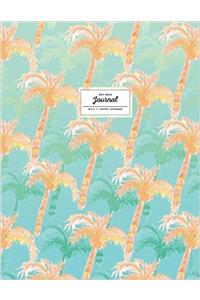 Florida Palm Tree Peach, Blue, Green Dot Grid Journal (Florida Journal)