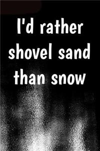 I'd rather shovel sand than snow