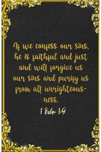 If we confess our sins, he is faithful and just and will forgive us our sins and purify us from all unrighteousness. 1 John 1