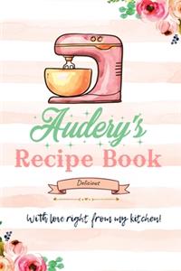 Audery Personalized Blank Recipe Book/Journal for girls and women