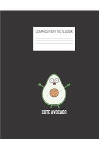 cute avocado Composition Notebook