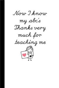 Now I know my abc's Thanks very much for teaching me