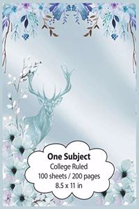 One Subject College Ruled 100 sheets / 200 pages 8.5x11 in