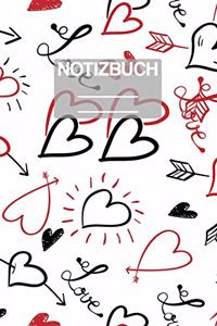 Notizbuch A5 Muster Love Liebe Herzen Herz