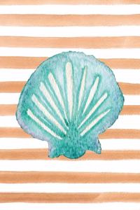 Scallop Shell Watercolor Stripe Journal