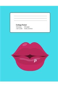 Red Lips School Notebook