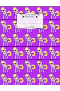 Unruled Composition Notebook. 8.5 X 11. 120 Pages. Unicorn Theme Pattern