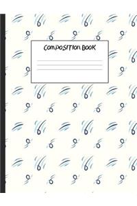 Composition Book: Blue Breezes Patterned Cover, 200 Pages, College Ruled (7.44 X 9.69)