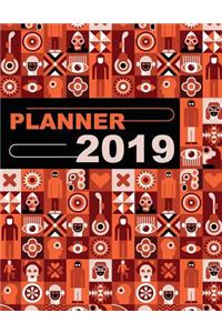 2019 Planner - Personal Information Page - 2019 & 2020 List of Holidays & Calendar - Separate Section for Meetings - 27 Separate Pages for Notes - Total 54 Pages