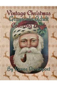 Vintage Christmas Grayscale Adult Coloring Book