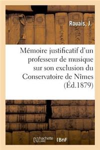 Mémoire Justificatif d'Un Professeur de Musique