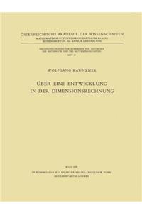 Aoeber Eine Entwicklung in Der Dimensionsrechnung