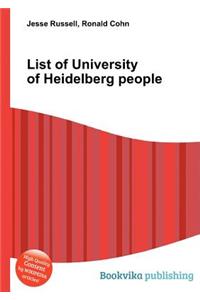 List of University of Heidelberg People