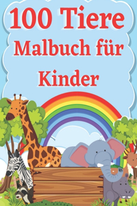 100 Tiere Malbuch für Kinder