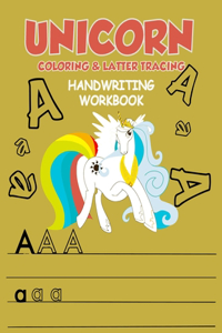 Unicorn Coloring & Latter Tracing Handwriting Workbook