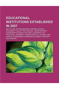 Educational Institutions Established in 2007