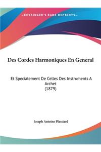 Des Cordes Harmoniques En General
