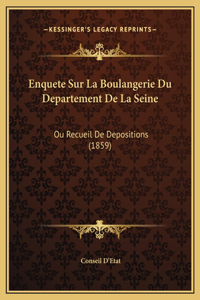 Enquete Sur La Boulangerie Du Departement De La Seine