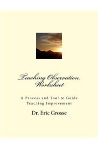 Teaching Observation Worksheet