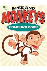 Apes and Monkeys Coloring Book
