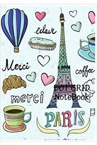 Dot Grid Notebook: Sketchy Paris