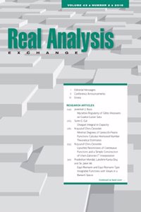 Real Analysis Exchange 43, No. 2