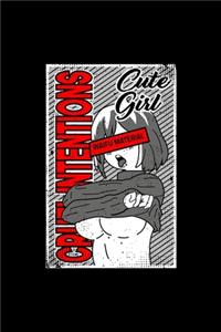 Cute Girl WAIFU MATERIAL CRUEL INTENSTIONS: Dot Grid Journal - Cute Girl Waifu Material Hentai Costume Funny Halloween Gift - Black Dotted Diary, Planner, Gratitude, Writing, Travel, Goal, Bul