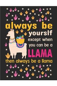 Always be yourself except when you can be a llama then always be a llama