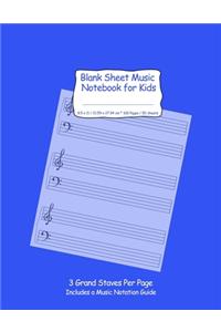 Blank Sheet Music Notebook for Kids