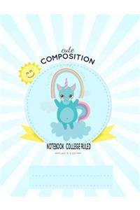 Cute Composition Notebook College Ruled 7.44