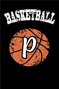 P Monogram Initial Basketball Journal