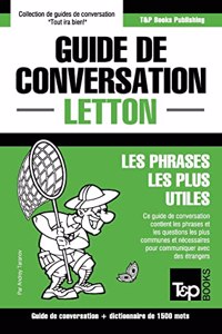 Guide de conversation Français-Letton et dictionnaire concis de 1500 mots