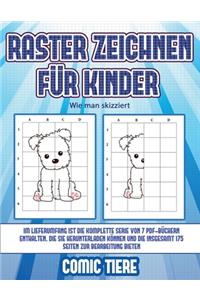 Wie man skizziert (Raster zeichnen für Kinder - Comic Tiere)