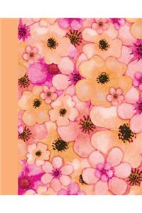 Sketchbook: Watercolor Flower Petals (Orange) 8x10 - Blank Journal with No Lines - Journal Notebook with Unlined Pages for Drawing and Writing on Blank Paper