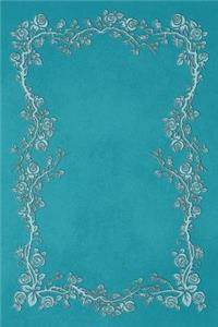 Robin's Egg Blue 101 - Blank Notebook With Color Me Too! Rose Vines - 6x9