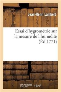 Essai d'Hygrométrie, Sur La Mesure de l'Humidité
