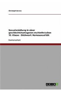 Sexualerziehung in einer geschlechtshomogenen multiethnischen 10. Klasse - Stichwort