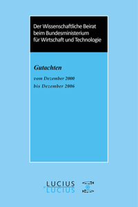 Wissenschaftliche Beirat Beim Bundesministerium Für Wirtschaft - Gutachten