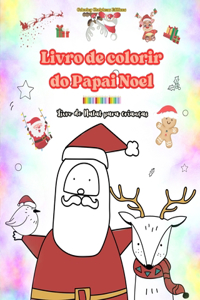 Livro de colorir do Papai Noel Livro de Natal para crianças Adoráveis desenhos de inverno e Papai Noel para curtir