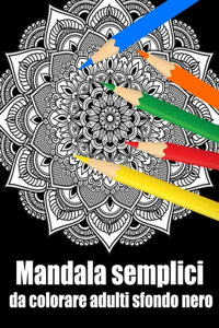 Mandala semplici da colorare adulti sfondo nero