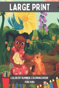 Large Print Color By Number Coloring Book for Kids