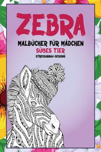 Malbücher für Mädchen - Stressabbau-Designs - Süßes Tier - Zebra