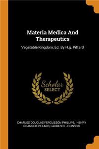 Materia Medica And Therapeutics