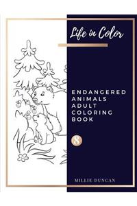 ENDANGERED ANIMALS ADULT COLORING BOOK (Book 8)