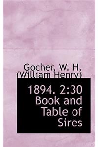 1894. 2: 30 Book and Table of Sires